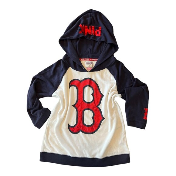 PINK Victoria's Secret Tops - Victoria’s Secret PINK MLB Boston Red Sox Hoodie Long Sleeve Women’s Large